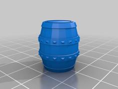 Dungeons & Dragons Barrel (Flat Bottom, Less Overhang, 18x20mm) 3D Printer Model