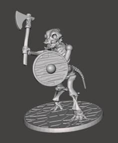 Skeleton Warrior Beastman Dog/Hound – Axe 3D Printer Model