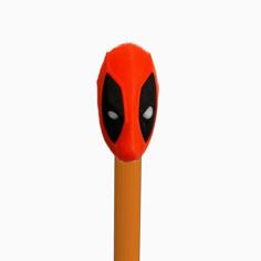 Deadpool Head Pencil Topper Multimaterial 3D Printer Model