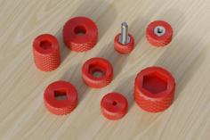 Customizable Knurled Knob 3D Printer Model