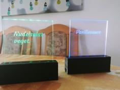 Acrylic Holder For LED Illuminated Sign 3D Printer Model