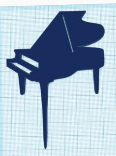 Piano Cupcake Topper 3D Printer Model