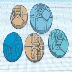 Sci Fi Miniature Bases 23mm – 50mm (Open Panels) 3D Printer Model