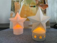 Xmas Christmas Star LED Tea Lights Candle Cover Decoration ++ Lone Star 3D Printer Model