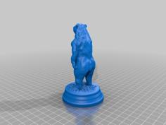 Brown Bear (Ursus Arctos) By Makerbot Printed With Wood Filament 3D Printer Model