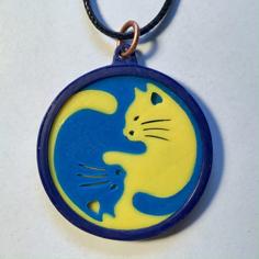 Cat Yin-Yang Pendant (improved) 3D Printer Model