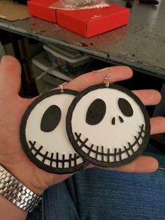 Large Jack Skellington Earrings 3D Printer Model