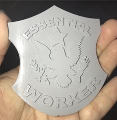 Essential Worker Badge 3D Printer Model