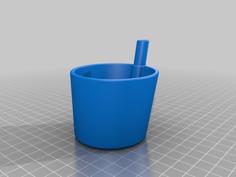 Cup With A Build-in Straw 3D Printer Model