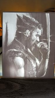 Wolverine Lithophane 3D Printer Model