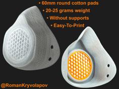 COVID-19 MASK Coronavirus – Cotton Pads, 5 Sizes, Easy-To-Print, No Support 3D Printer Model