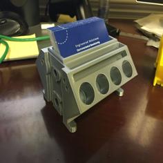 V8 Engine Block Card Holder 3D Printer Model