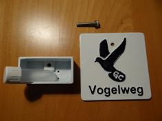 Hikersign Bird Geocache (GER: Wanderschild Vogel) 3D Printer Model