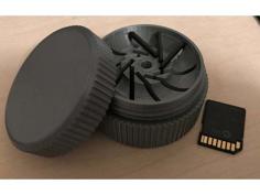 Cylindrical SD Card Holder. 3D Printer Model