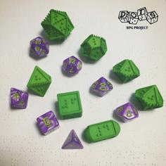 Braille Polyhedral Dice – March 2018 Version 3D Printer Model