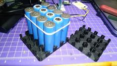 Simple Battery (18650) Spacer Tray For Welding (zero Gap) 3D Printer Model