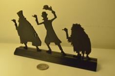 Hitchhiking Ghosts Silhouette With Stand 3D Printer Model