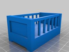 Baby Cot / Baby Crib / Infant Bed For Dolls House 3D Printer Model