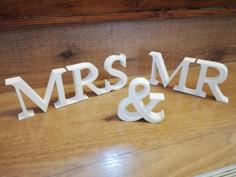 Mr & Mrs Wedding Letters Dekoration 3D Printer Model