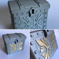 Coin Chest With Printed Hindge 3D Printer Model