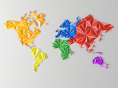 Geometric World Map 3D Printer Model