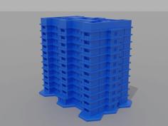 6mm Residential Tower 2B – Hexed And Hexless 3D Printer Model