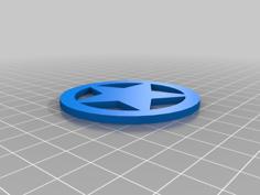 Proto-pasta Sheriff Star Badge Metal Composite Test Piece 3D Printer Model