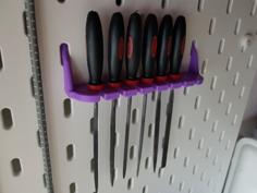 File Holder For IKEA SKADIS (SKÅDIS) Pegboard, 7 Files 3D Printer Model