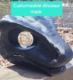 Dino Mask Stl (split Into Parts) 3D Printer Model