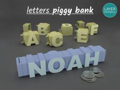 LetterBank: The Personalized Piggy Bank – Standard Font 3D Printer Model