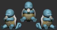 Squirtle Pokemon Eating Onigiri 3D Printer Model