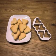 Heart Cookie Cutter (five At Once) 3D Printer Model