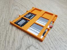 SD Card Organiser – 6 Slots – No Support 3D Printer Model