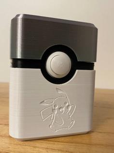 Pokebox Cardholder Bottom Part With Pikachu 3D Printer Model