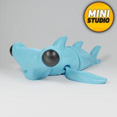 Articulated Flexi Cute Hammerhead Shark 3D Printer Model