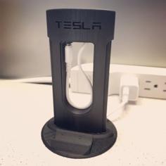 Tesla Phone Charger For Desk Grommet 3D Printer Model