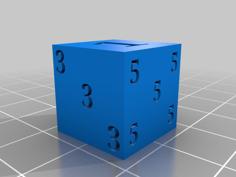 16x16x16mm Dice With Numbers 3D Printer Model