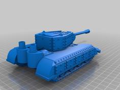 Orc / Ork Armoured Tank With Long Barrel Cannon 3D Printer Model