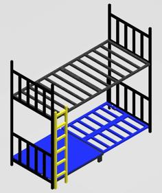 Multi Bunk Bed For Barbie Sized Dolls 3D Printer Model