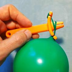 Balloon Knot Tying Tool / Luftballon Knoten Hilfe (support Free !!) 3D Printer Model