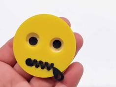 The “zipper-mouth” Emoji 3d Badge 3D Printer Model