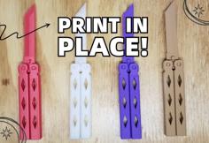 Butterfly Knife – Print In Place – (Balisong) 3D Printer Model