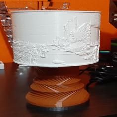 Lampara Litofania Cilindrica Giratoria 3D Printer Model