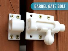 Barrel Gate Bolt | Sliding Latch Lock | Multiple Sizes 3D Printer Model