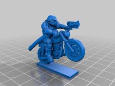 Gaslands Bike Rider With Gun Miniature 3D Printer Model