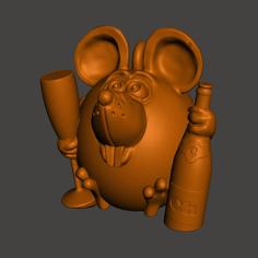 Mouse With A Bottle And A Glass 3D Printer Model