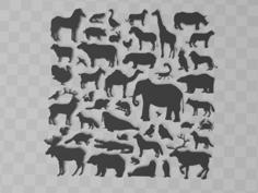 Animals-silhouette-big-set 3D Printer Model