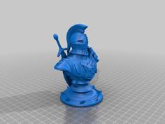 Knight Dragon Bust, Caballero Dragon Busto Con Peana 3D Printer Model