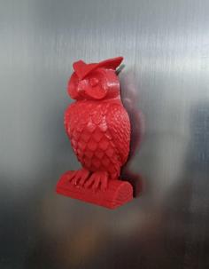 Owl Round Magnet 3D Printer Model