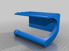 Simple Monoltic Toilet Paper Holder With Storage Surface 3D Printer Model